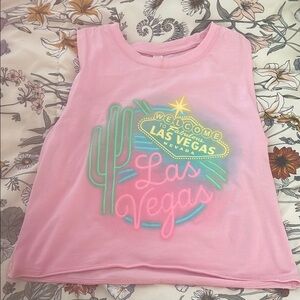 Pink and Green Las Vegas Graphic Tank Top